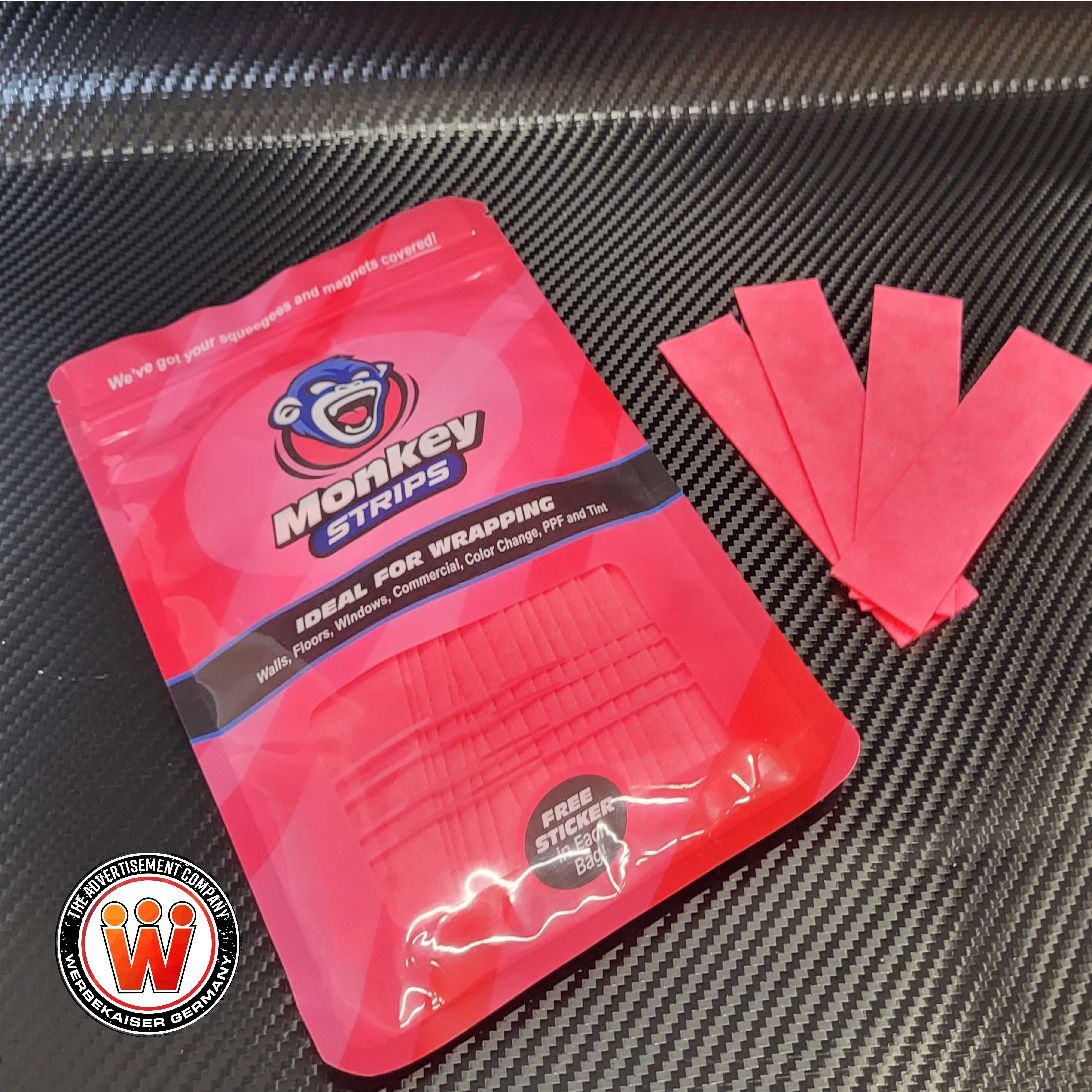 5x Monkey Strips™ Rakelfilz PINK Rakel Buffer Rakelbezug