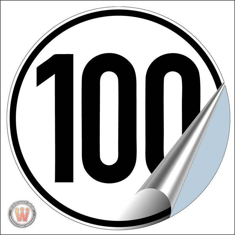 100 KMH Geschwindigkeitsaufkleber 20cm laut StVo. §58 Zulassung
