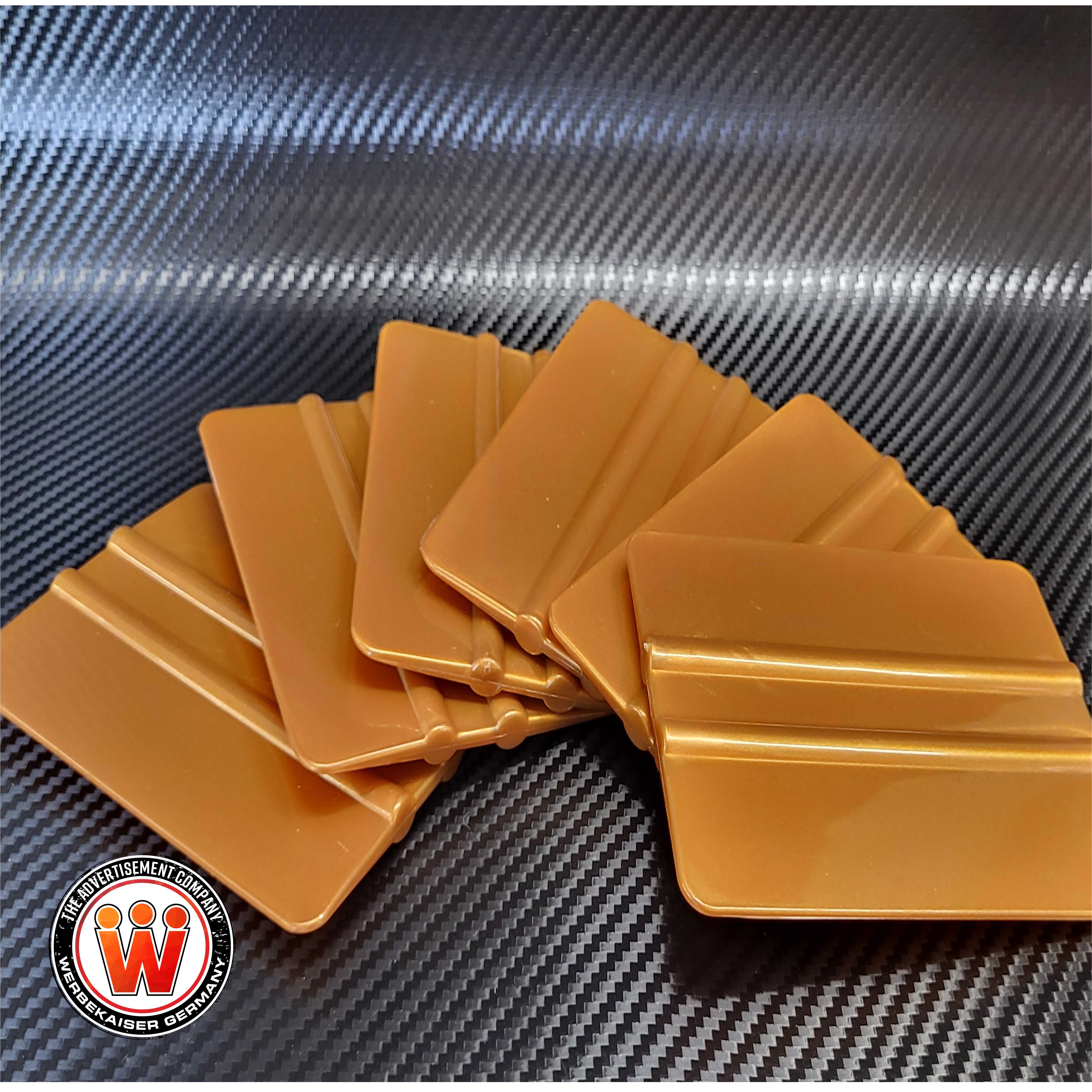 Goldrakel Kunststoff-Rakel Gold Folienrakel ohne Filz 7x10cm