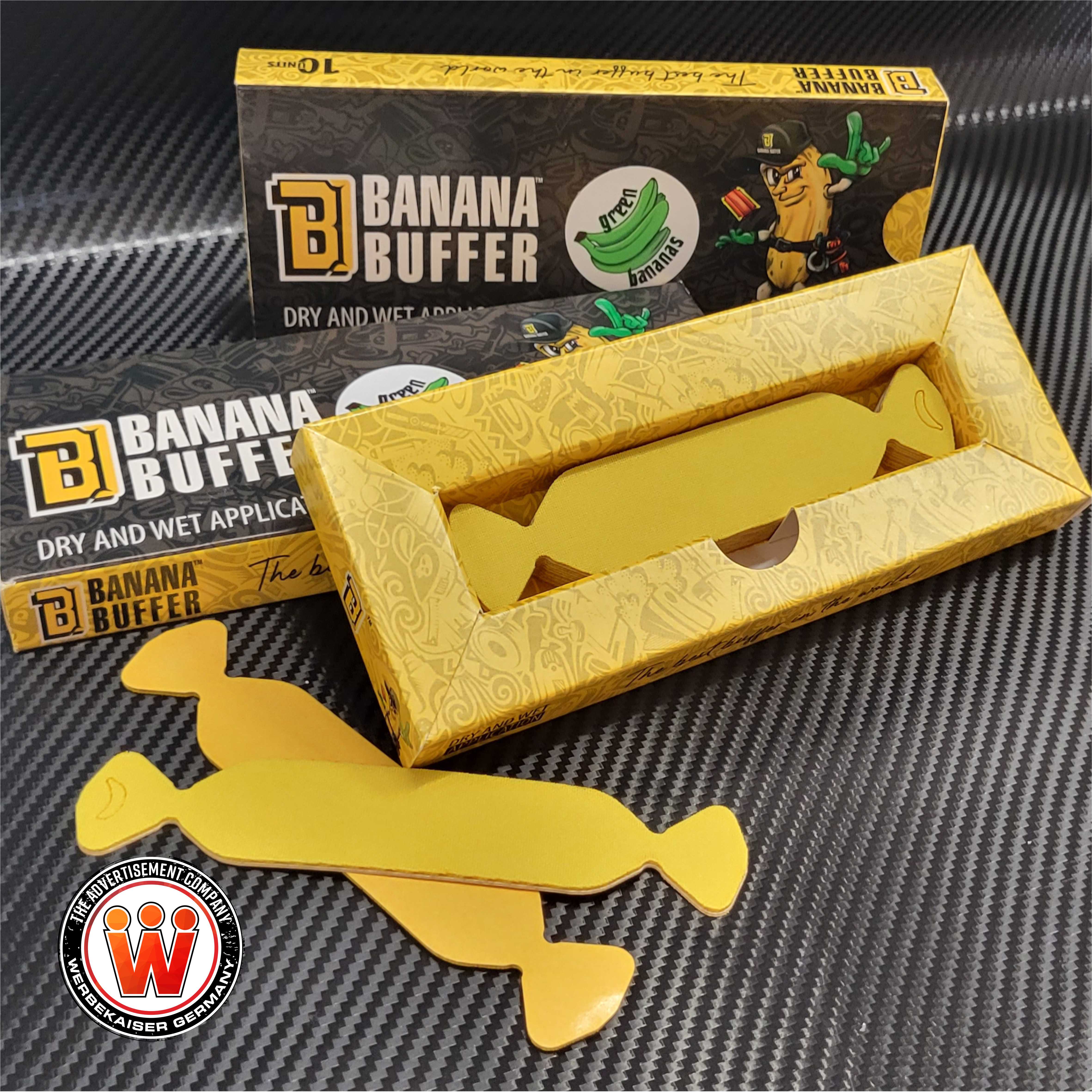 10x Banana Buffer Rakelfilz Rakelbezug Gelb / Yellow