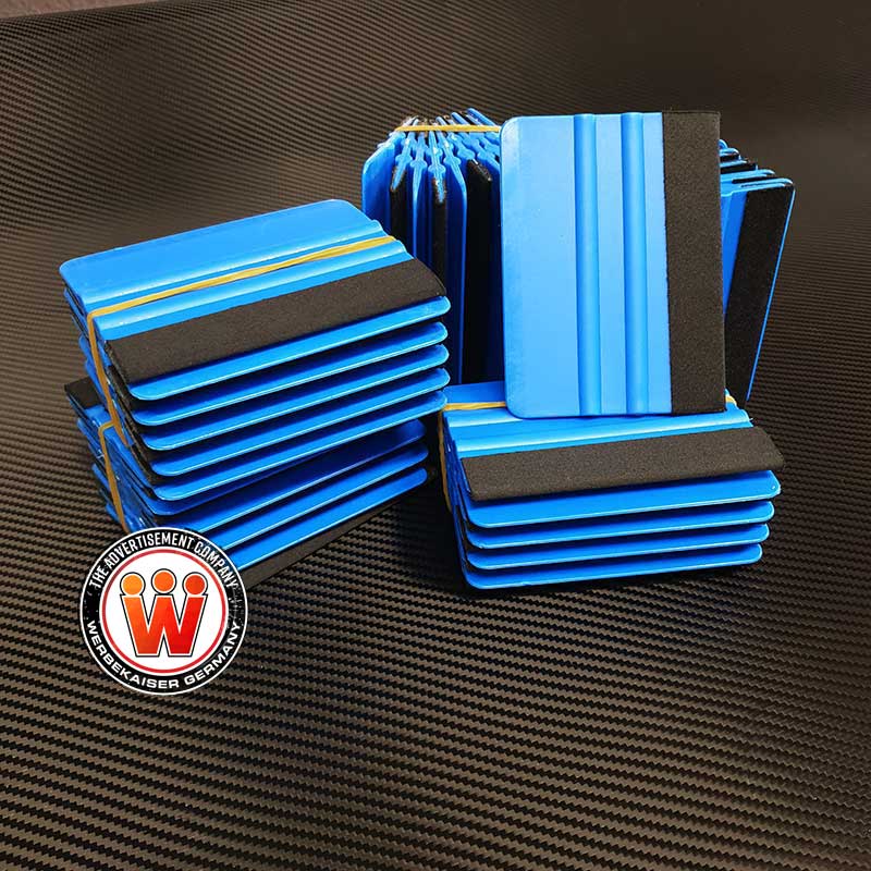 Rakel Blau medium mit Seidenkante Folienrakel