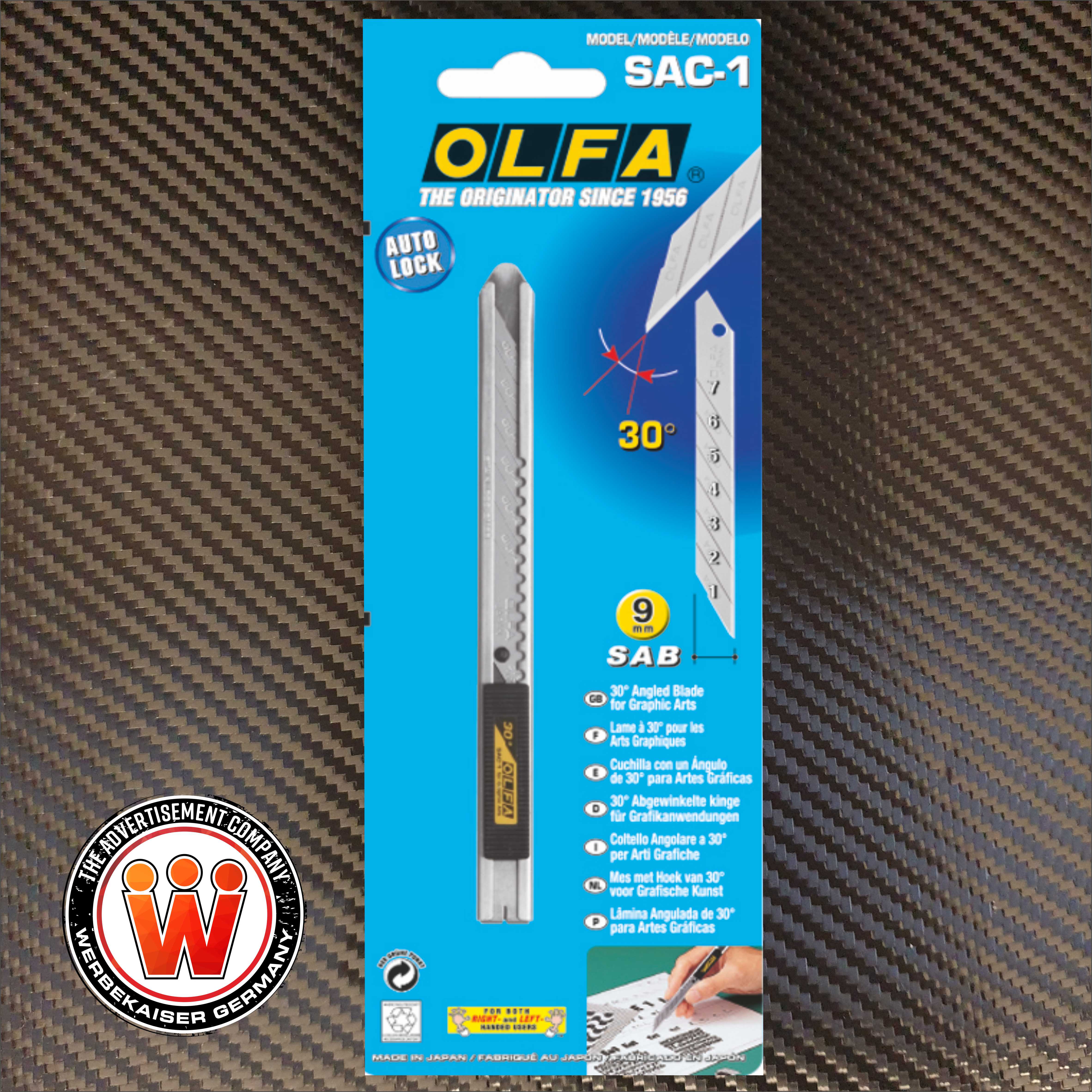 Olfa® SAC1 Cutter Messer 30° Edelstahl mit Klinge
