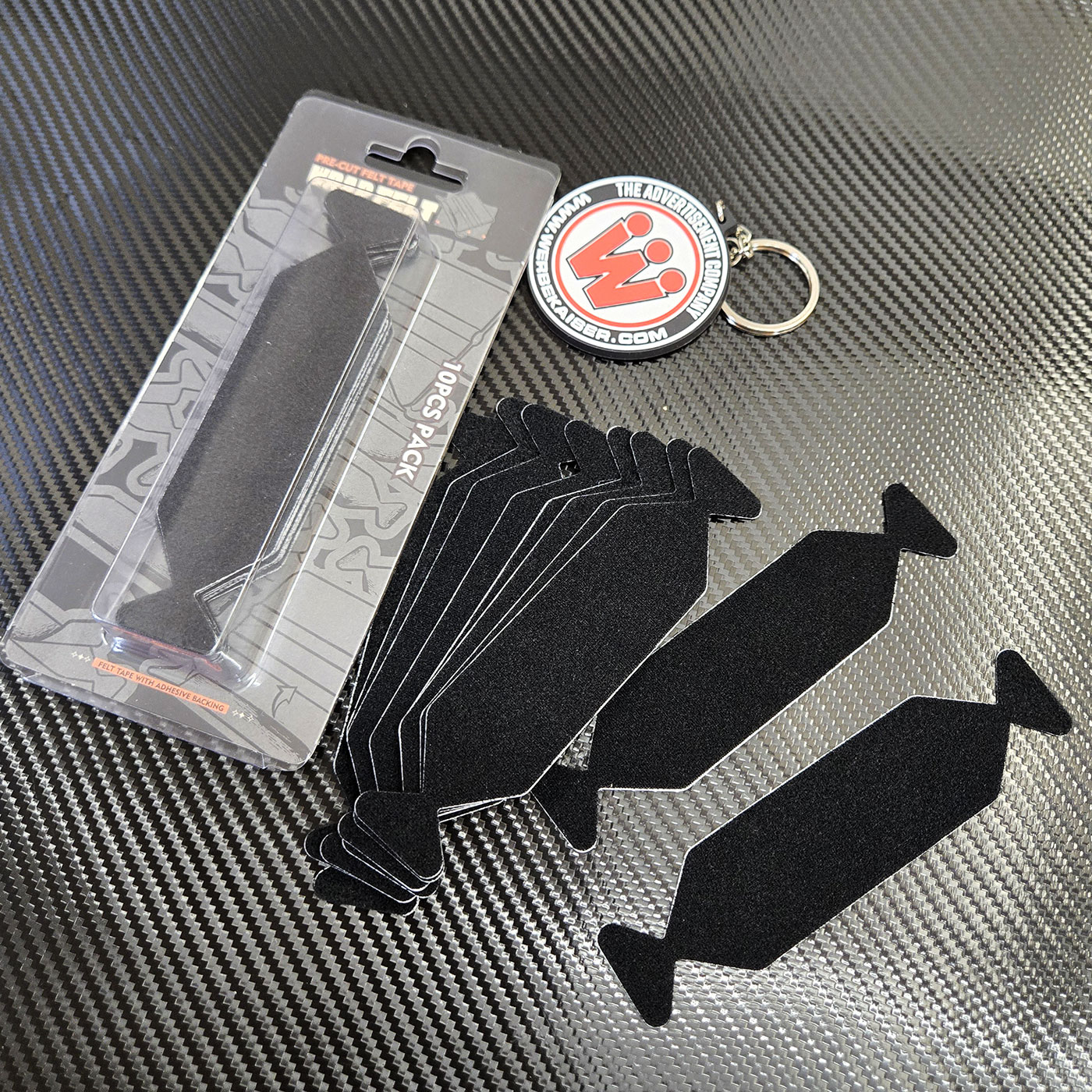 10 Stk Rakel Buffer Wings Rakelfilz Filz schwarz im Blister